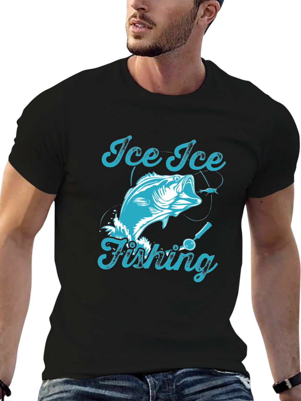 Ice Ice Fishing Graphic T-Shirt
