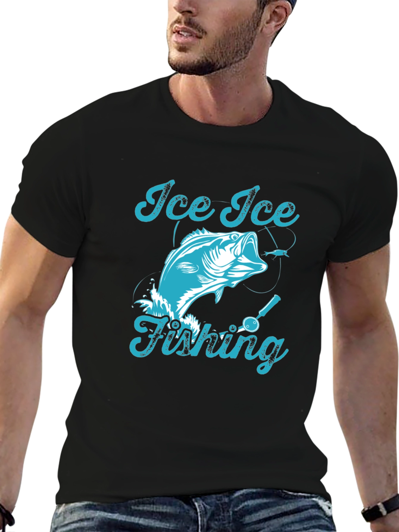 Ice Ice Fishing Graphic T-Shirt