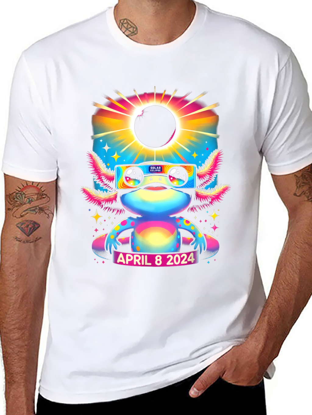 Axolotl Solar Eclipse April 8 2024 T-Shirt