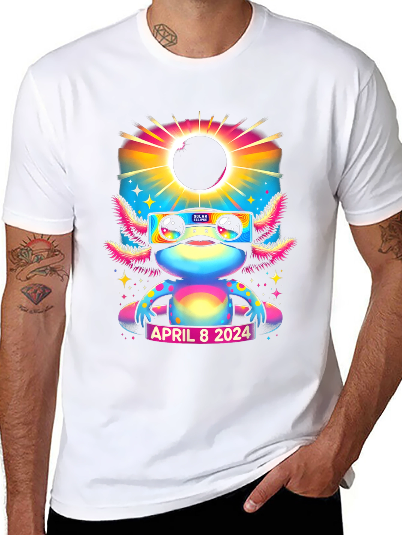 Axolotl Solar Eclipse April 8 2024 T-Shirt