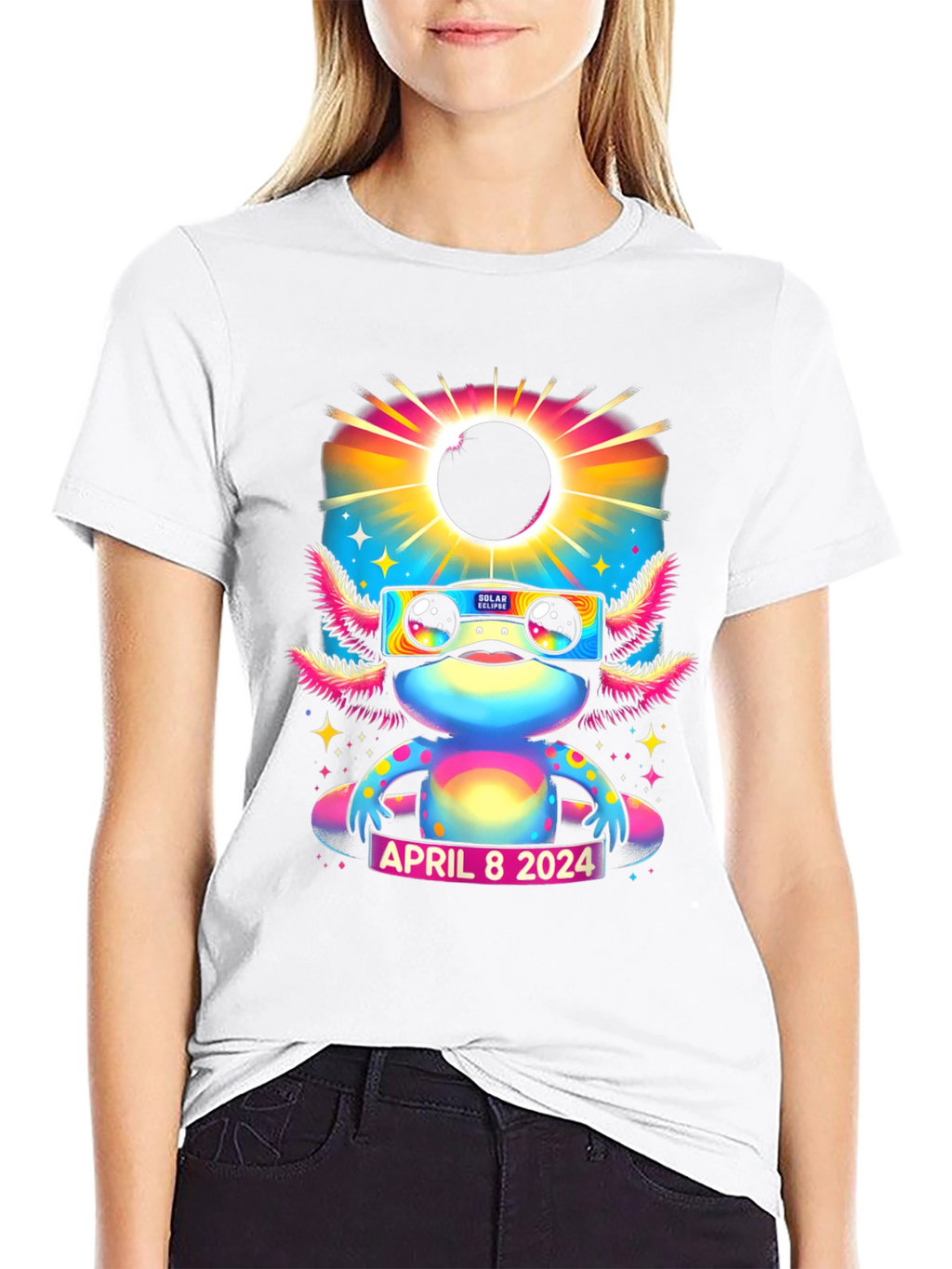 Axolotl Solar Eclipse April 8 2024 T-Shirt