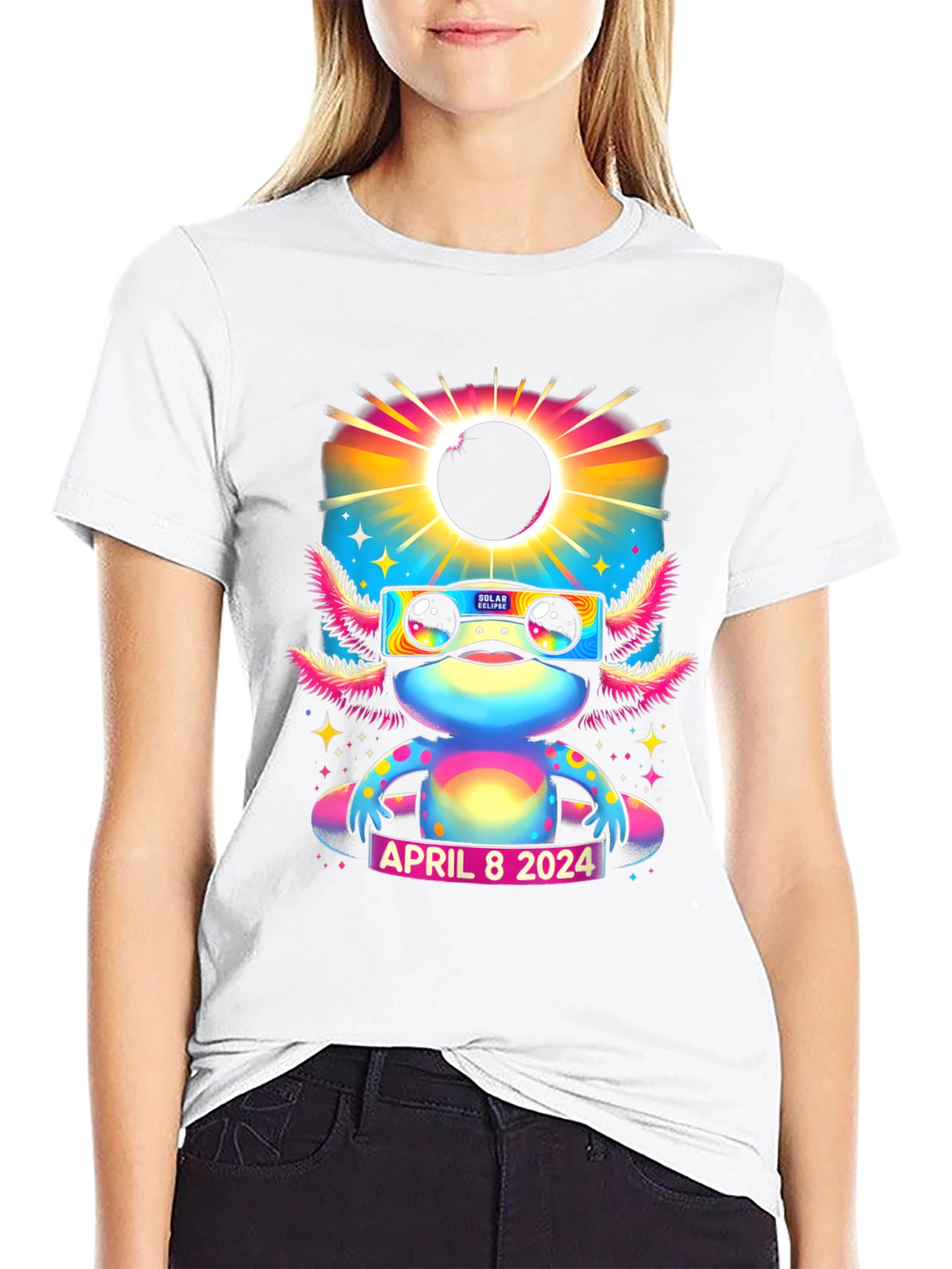 Axolotl Solar Eclipse April 8 2024 T-Shirt