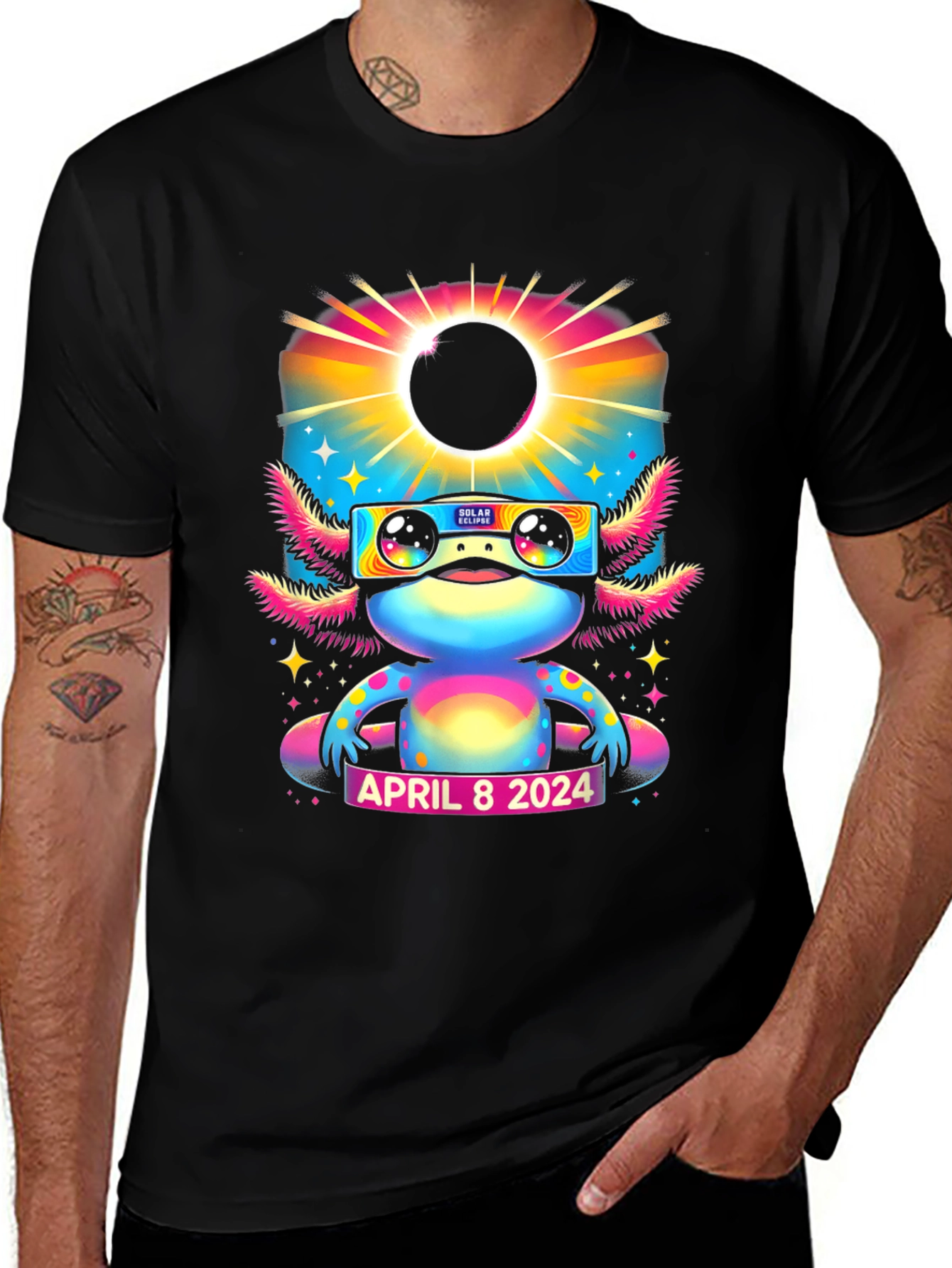 Axolotl Solar Eclipse April 8 2024 T-Shirt
