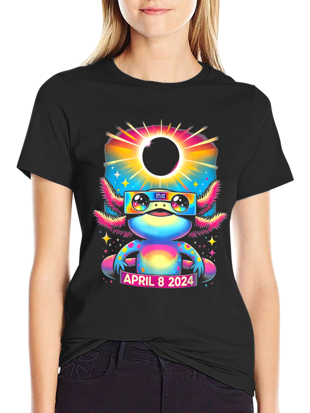 Axolotl Solar Eclipse April 8 2024 T-Shirt