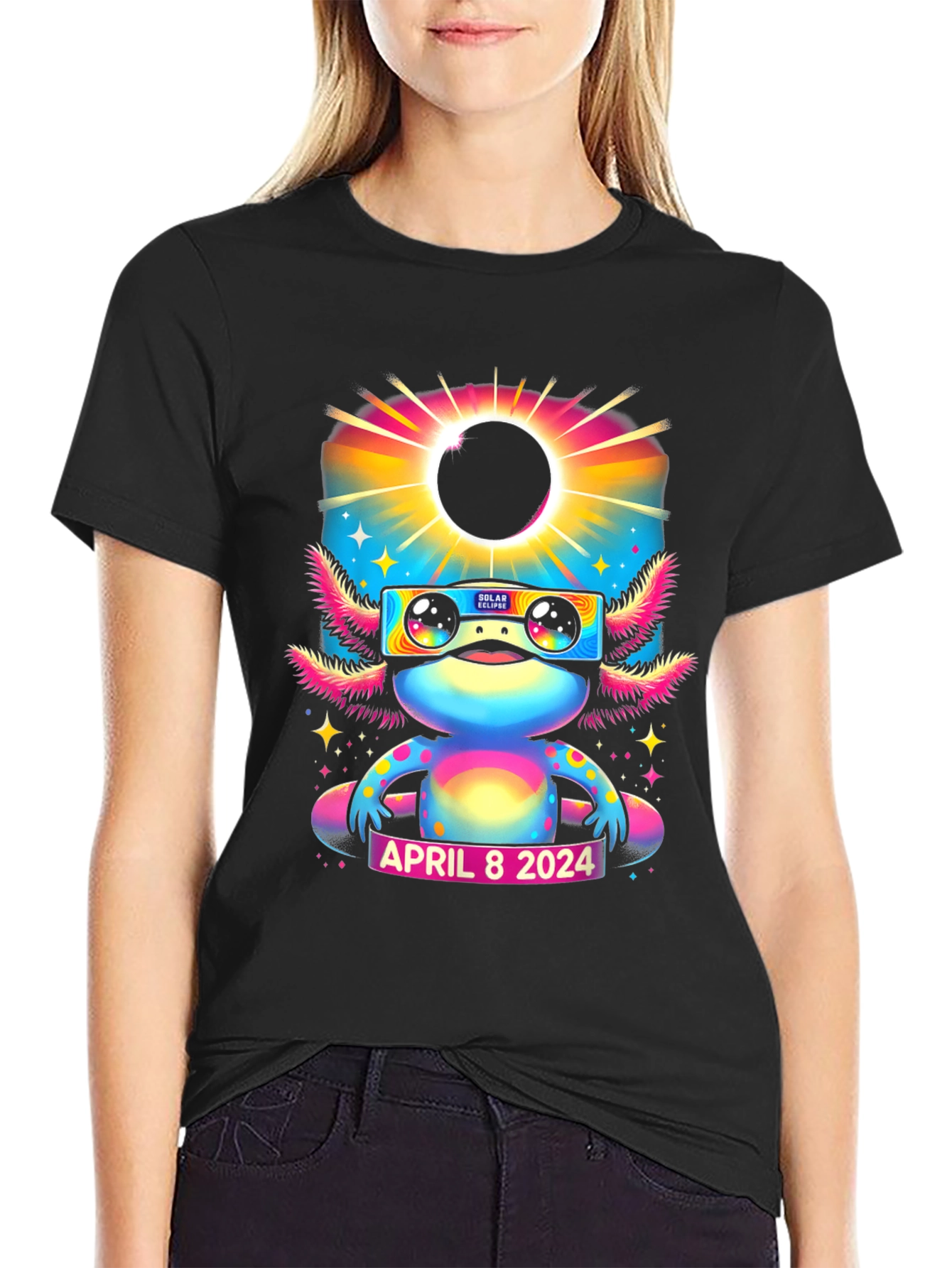 Axolotl Solar Eclipse April 8 2024 T-Shirt