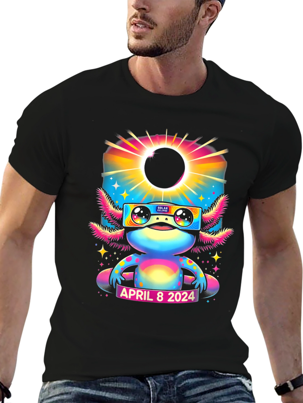 Axolotl Solar Eclipse April 8 2024 T-Shirt