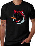 Snowman Face Graphic T-Shirt