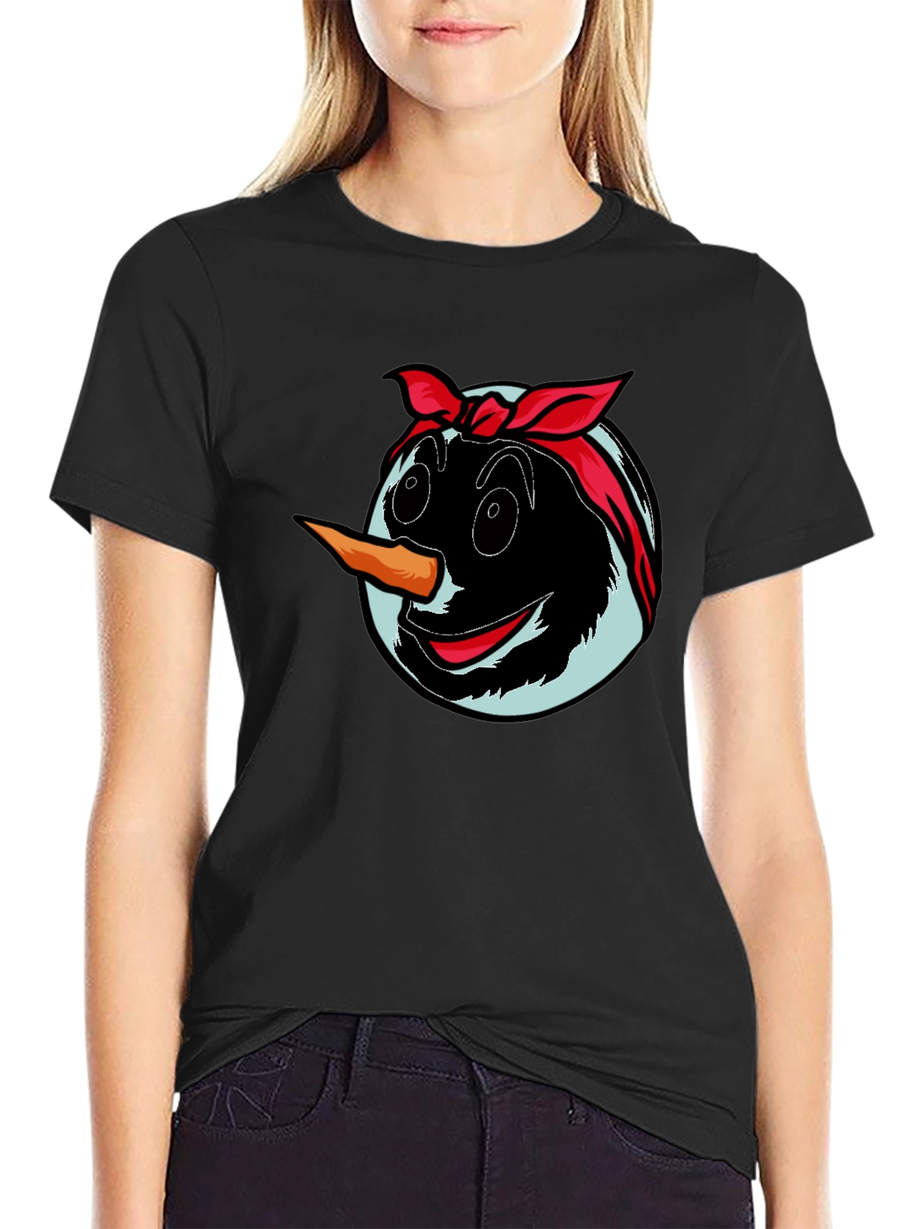 Snowman Face Graphic T-Shirt