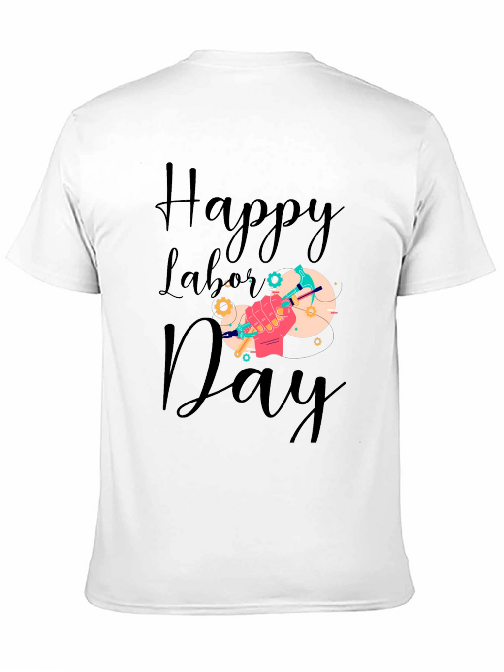 Happy Labor Day T-Shirt - Black Crew Neck