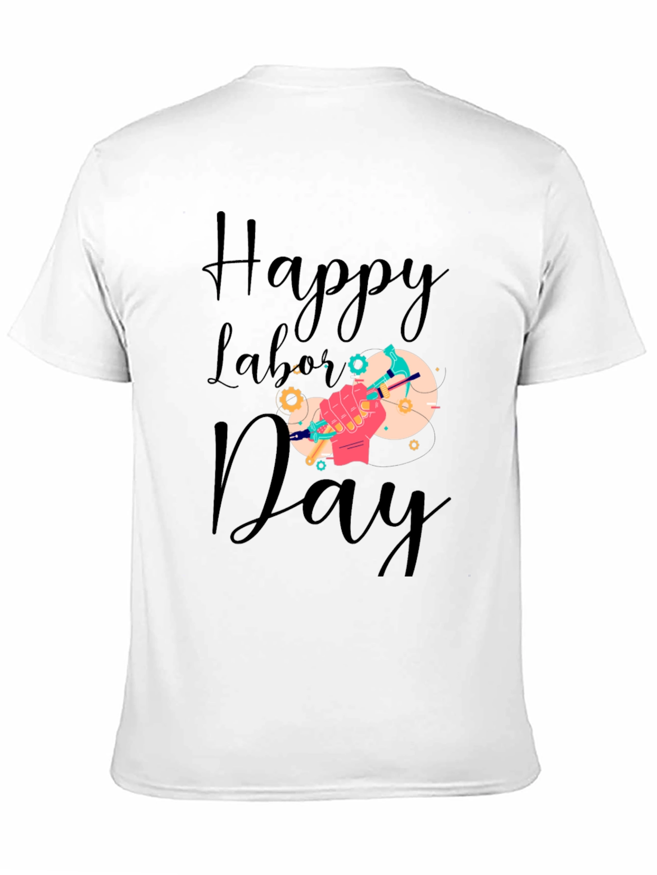 Happy Labor Day T-Shirt - Black Crew Neck
