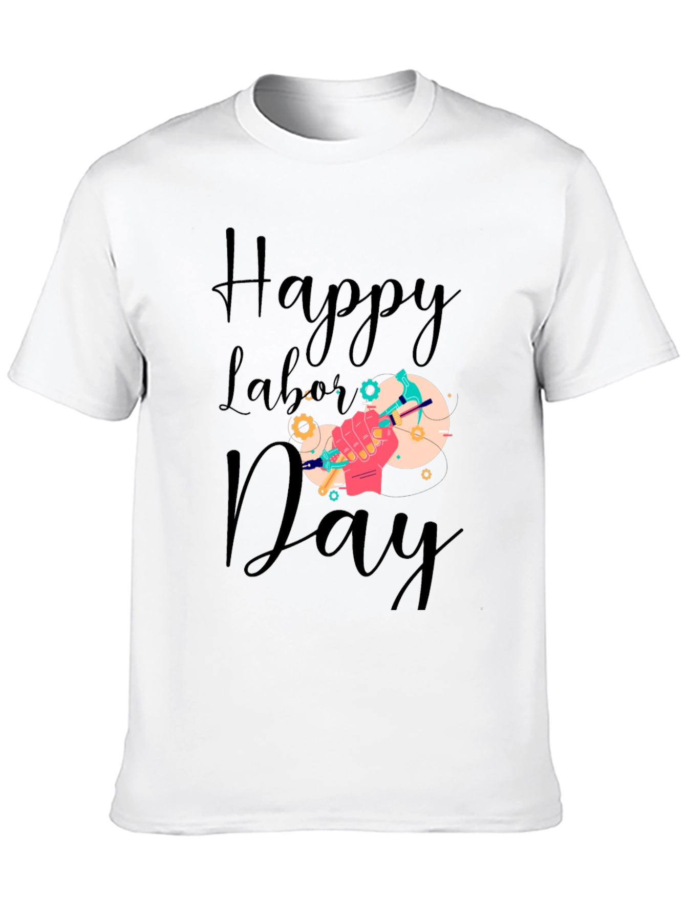 Happy Labor Day T-Shirt - Black Crew Neck