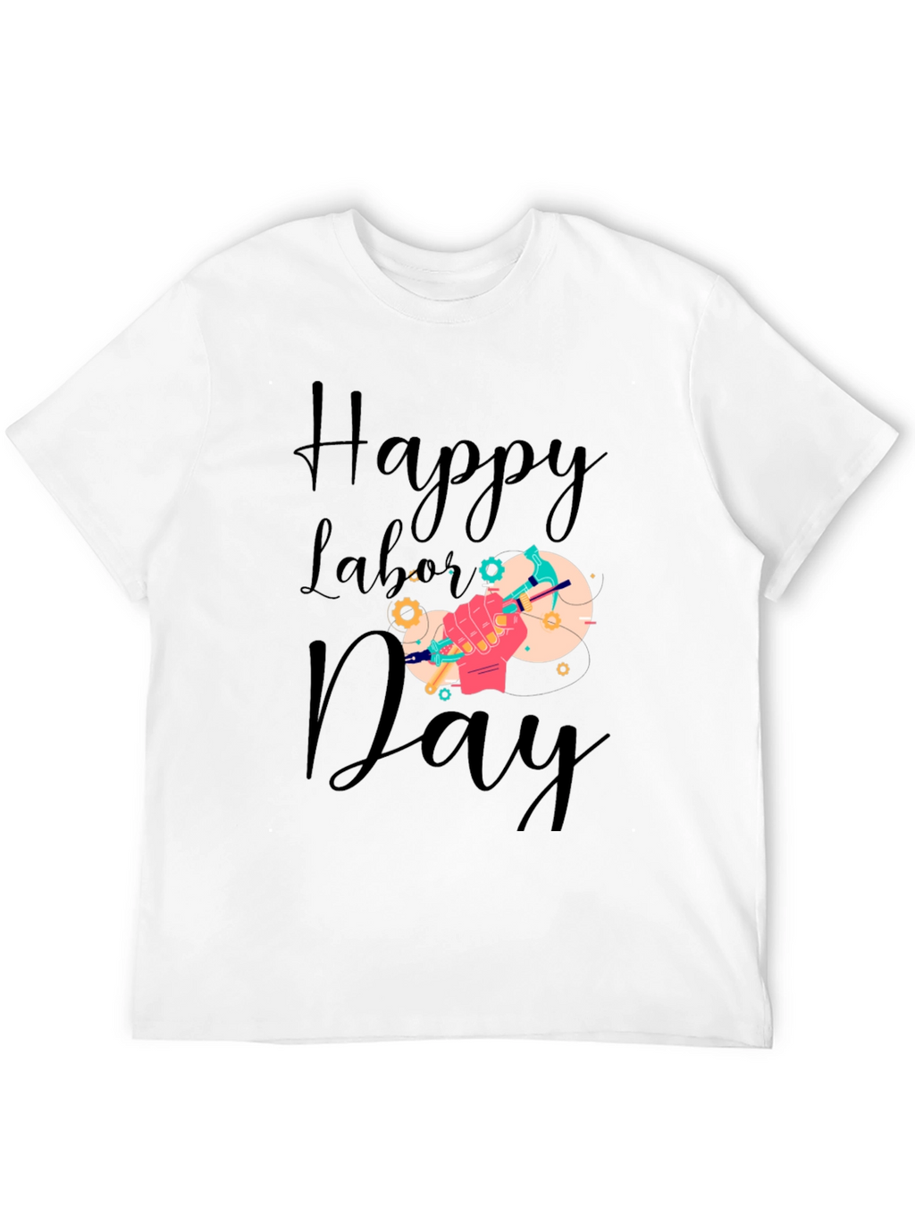 Happy Labor Day T-Shirt - Black Crew Neck