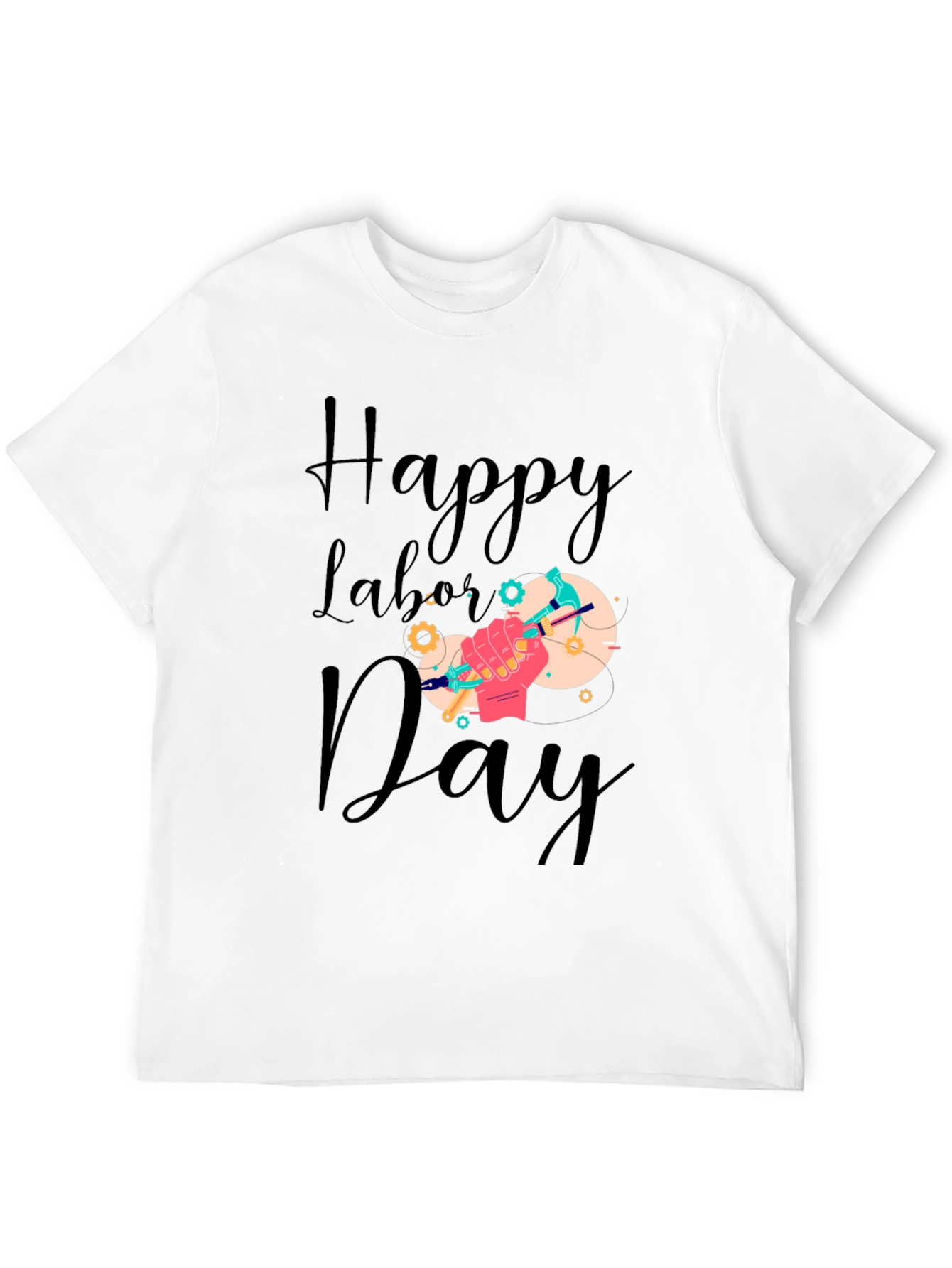 Happy Labor Day T-Shirt - Black Crew Neck
