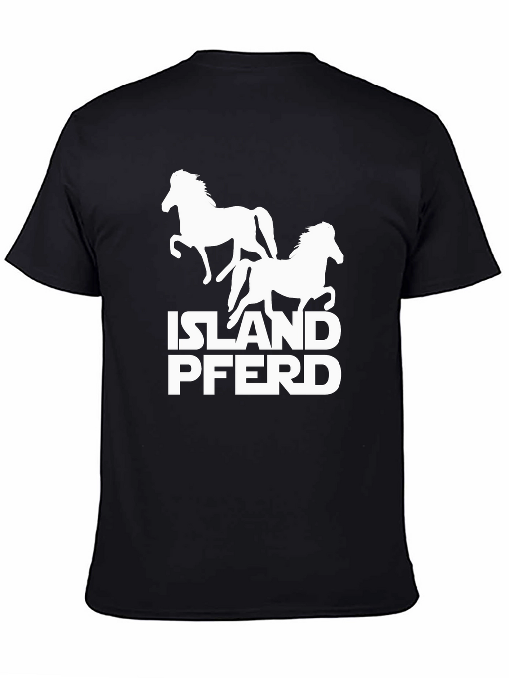 Island Pferd Graphic T-Shirt - Black Cotton Tee