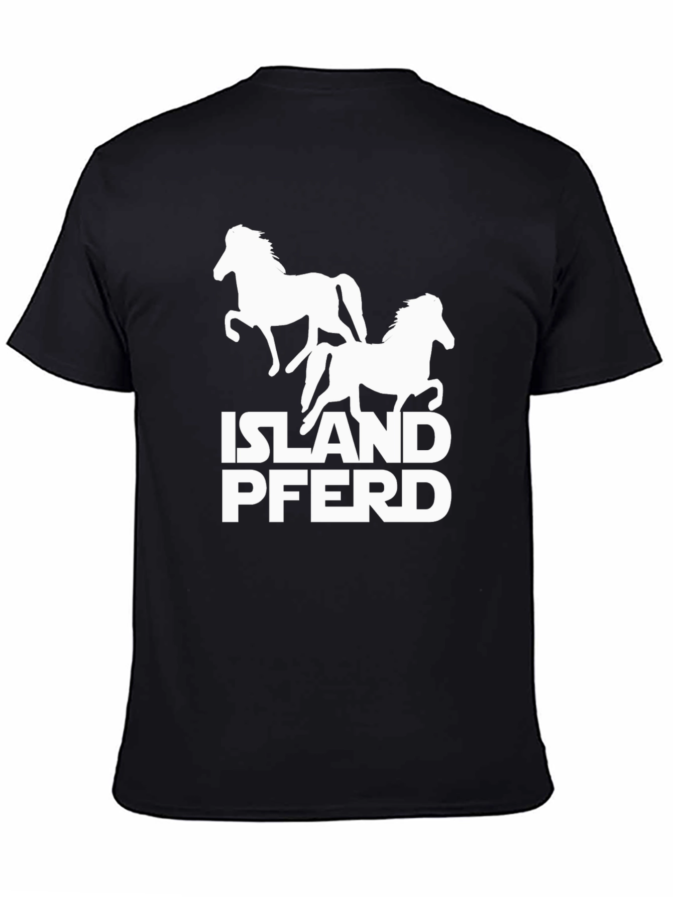 Island Pferd Graphic T-Shirt - Black Cotton Tee