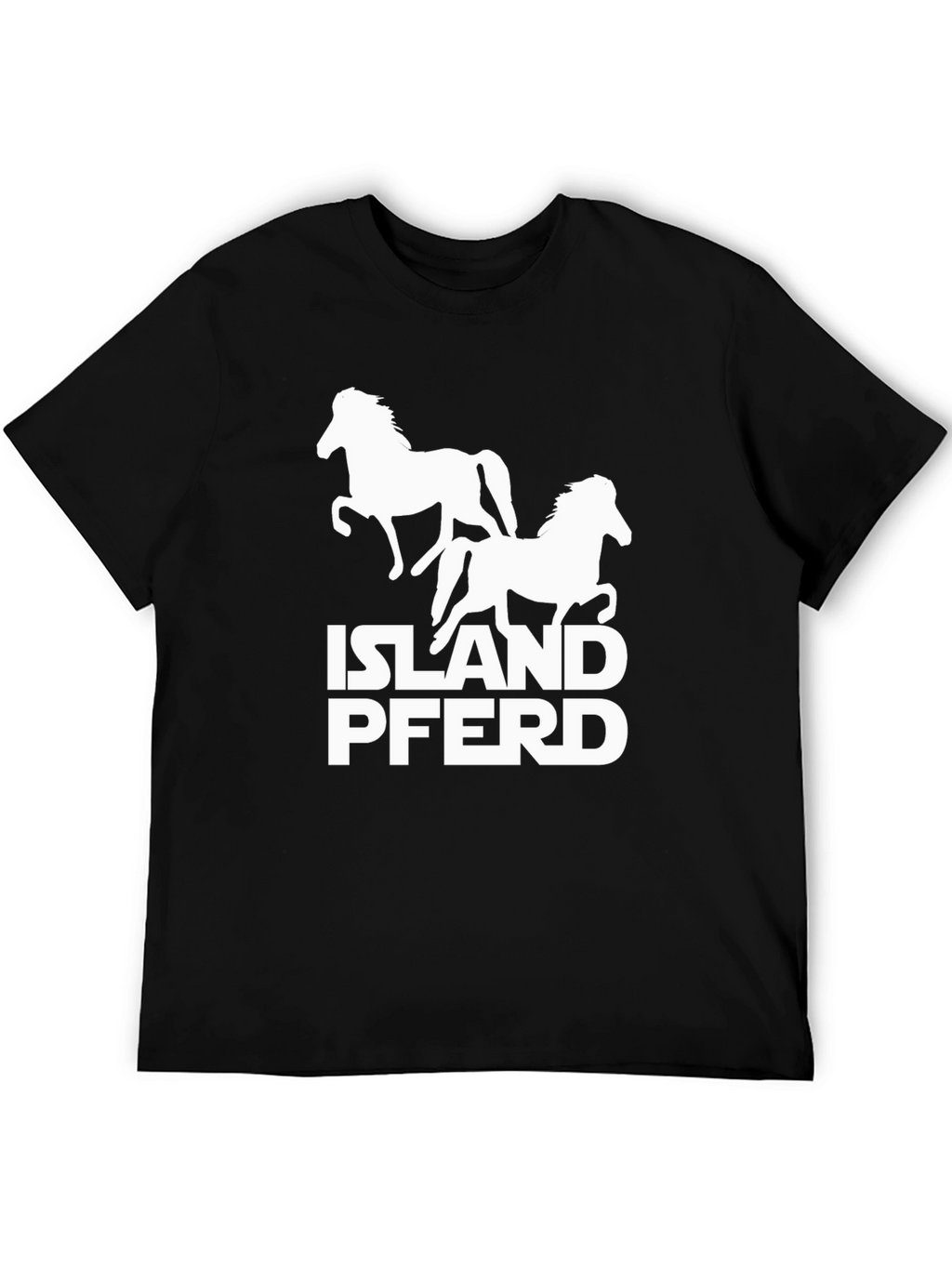Island Pferd Graphic T-Shirt - Black Cotton Tee