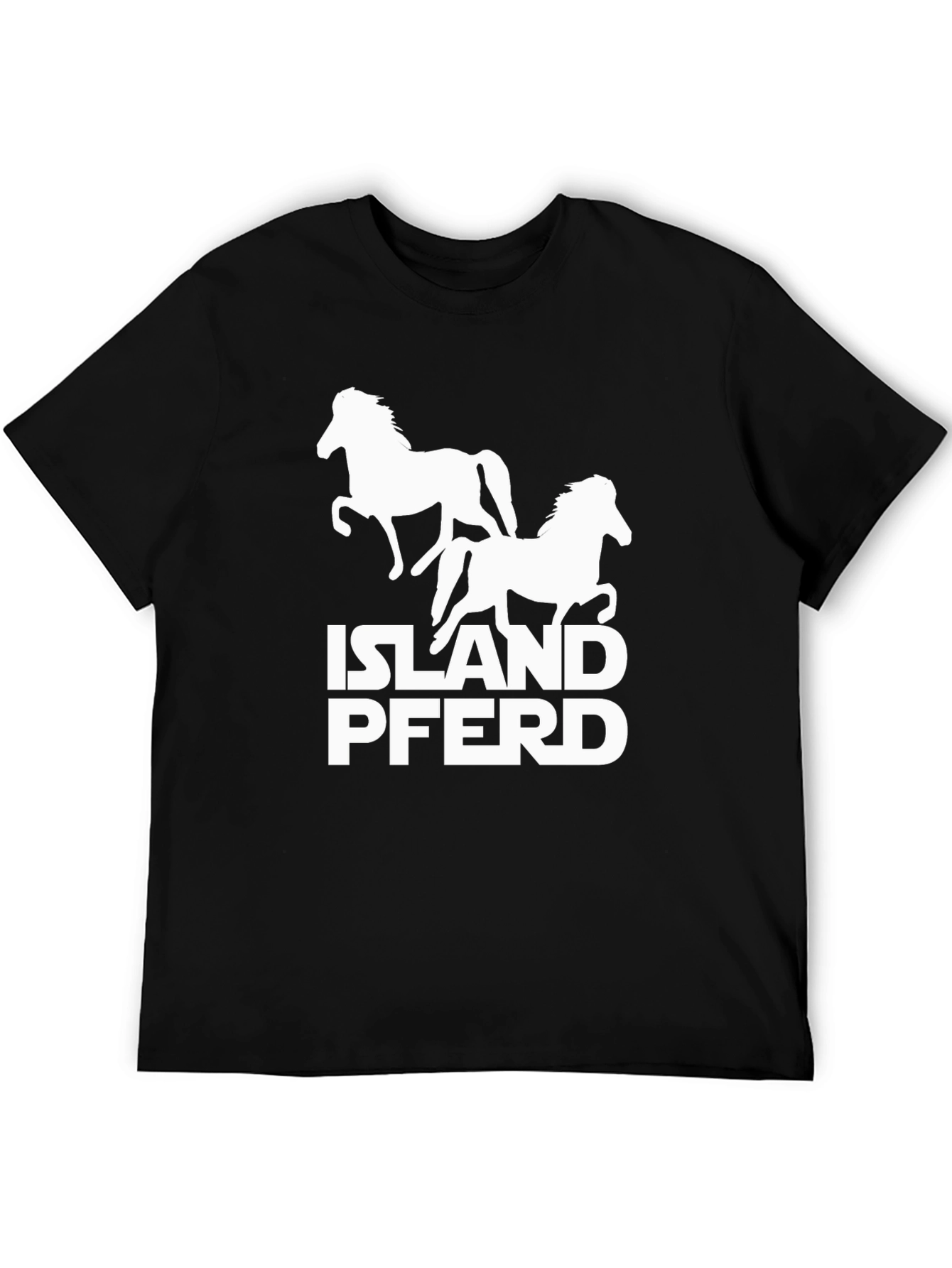 Island Pferd Graphic T-Shirt - Black Cotton Tee