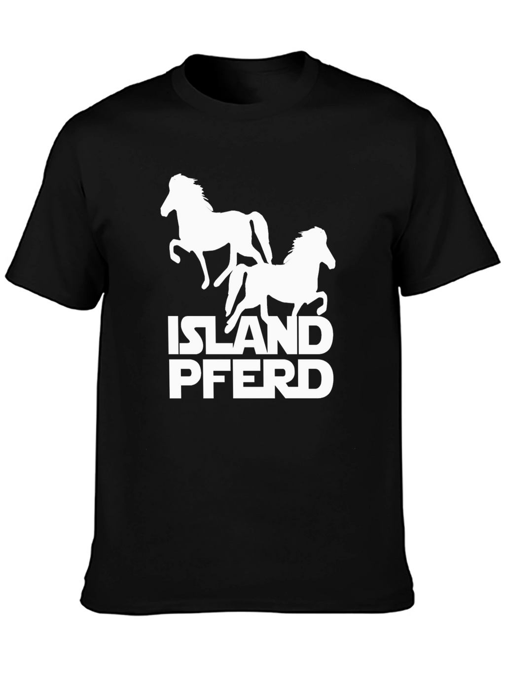 Island Pferd Graphic T-Shirt - Black Cotton Tee