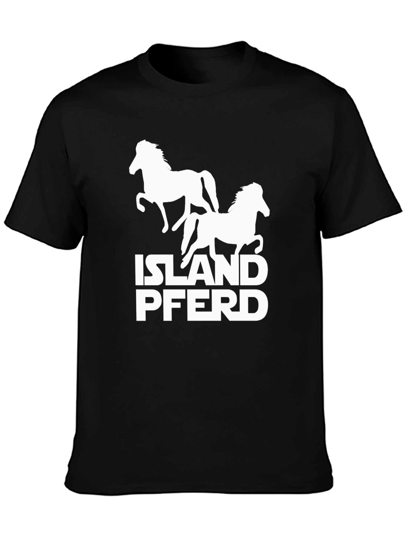 Island Pferd Graphic T-Shirt - Black Cotton Tee