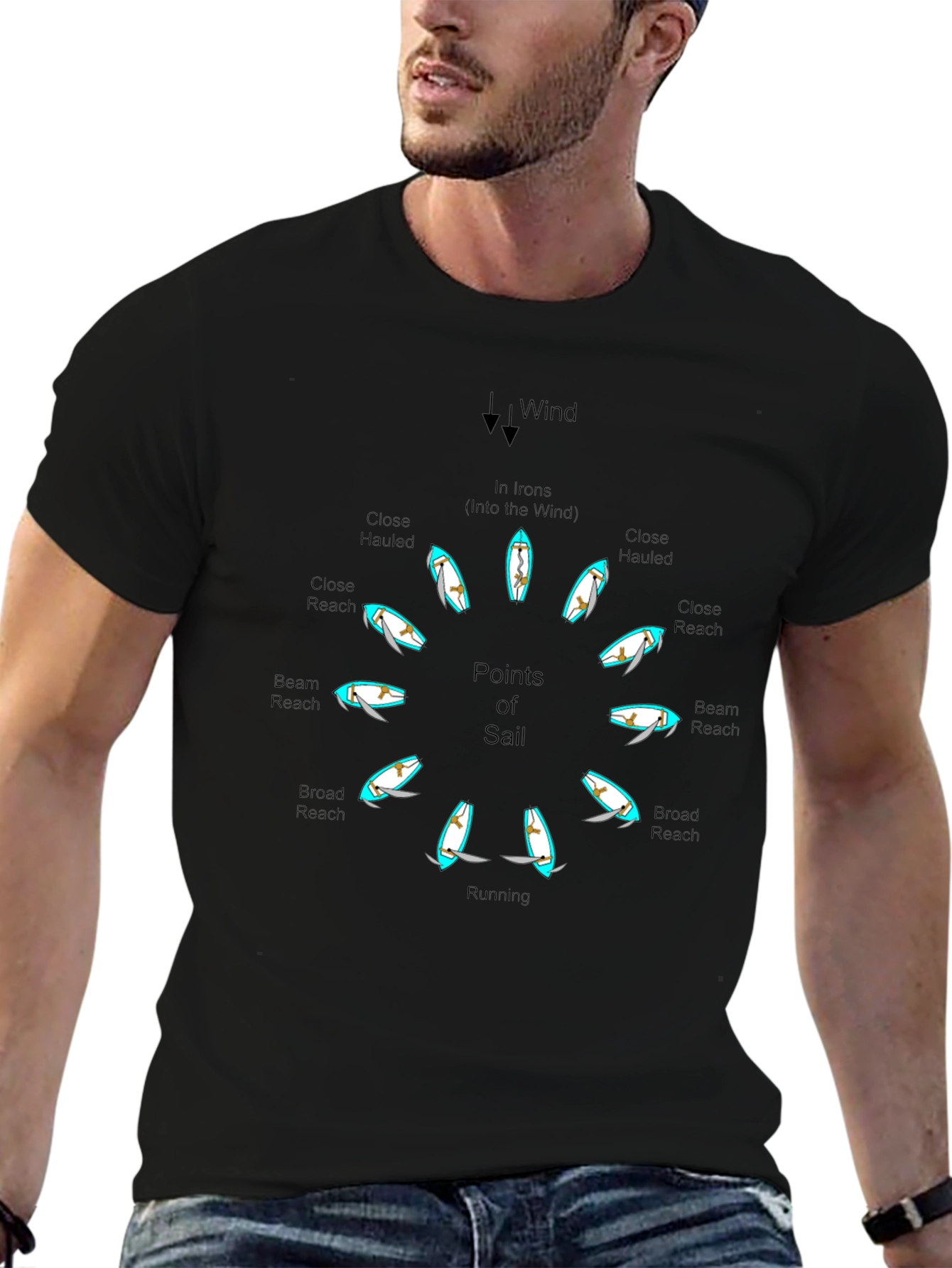 Points of Sail Black T-Shirt