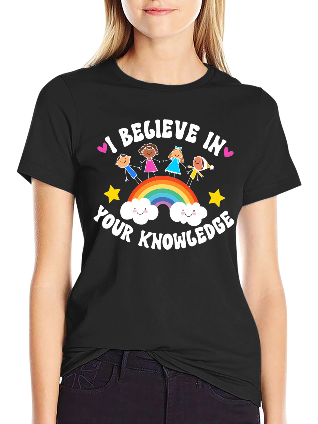I Believe in Your Knowledge Black T-Shirt