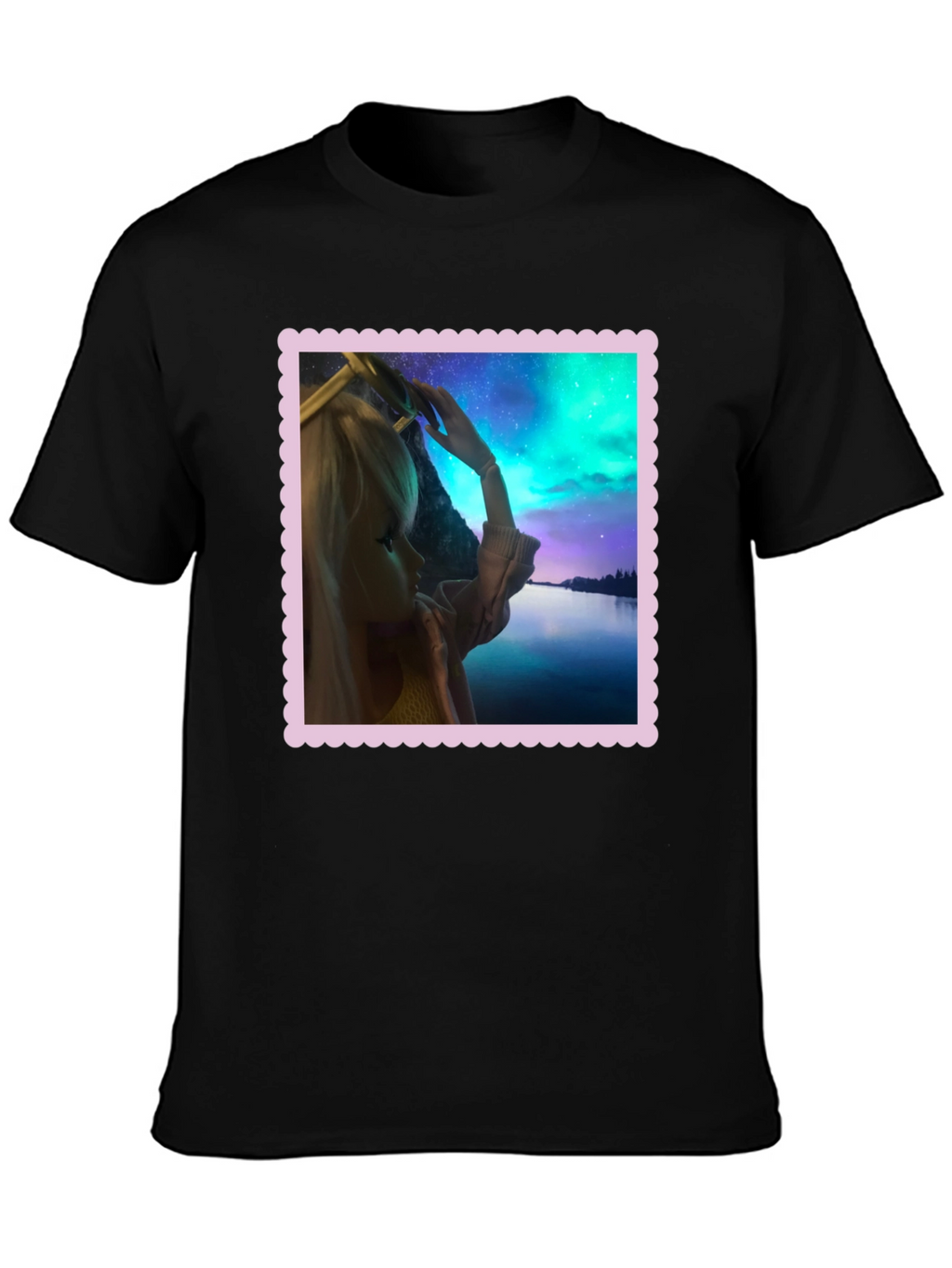 Aurora Barbie Graphic Tee - Stylish Black T-Shirt