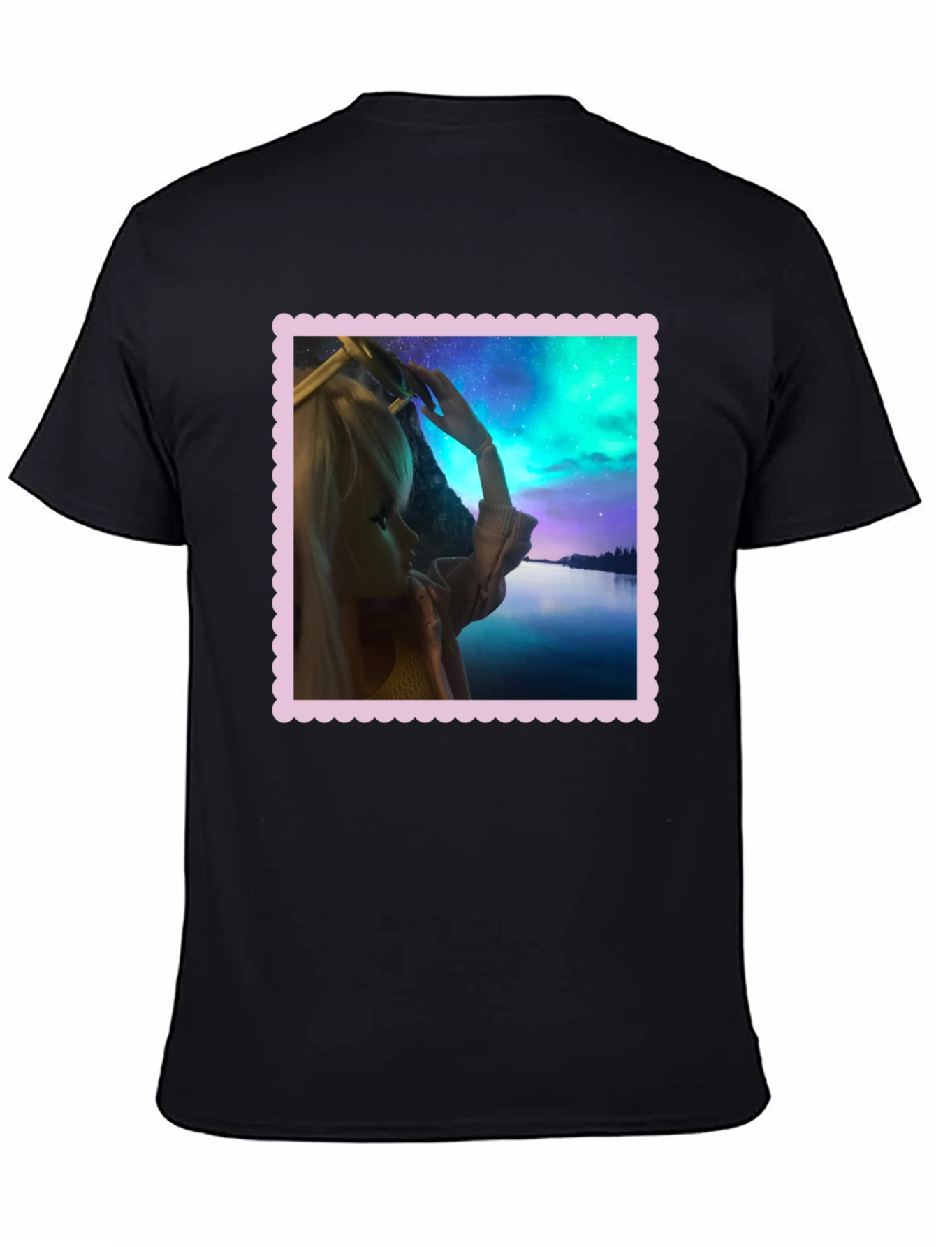 Aurora Barbie Graphic Tee - Stylish Black T-Shirt