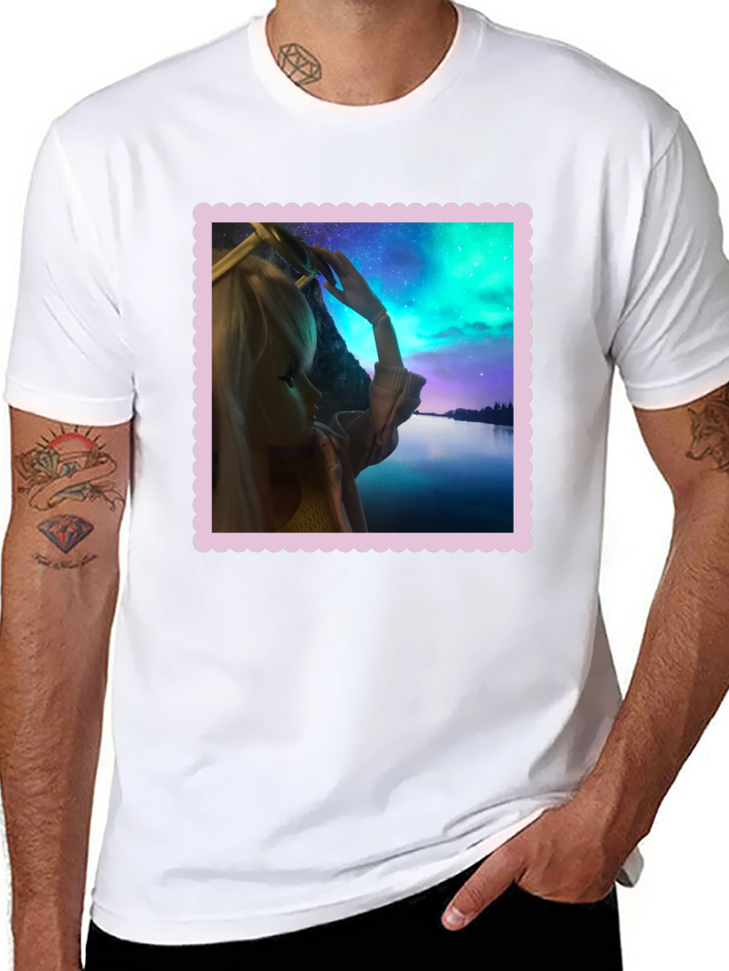 Aurora Barbie Graphic Tee - Stylish Black T-Shirt