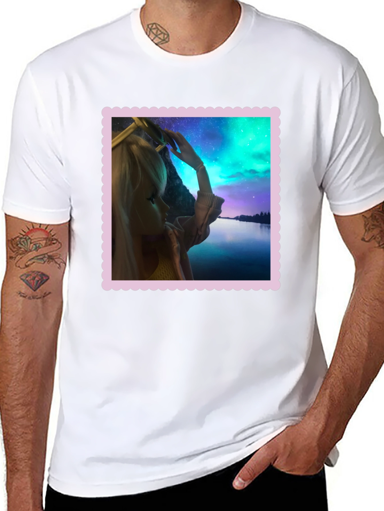 Aurora Barbie Graphic Tee - Stylish Black T-Shirt