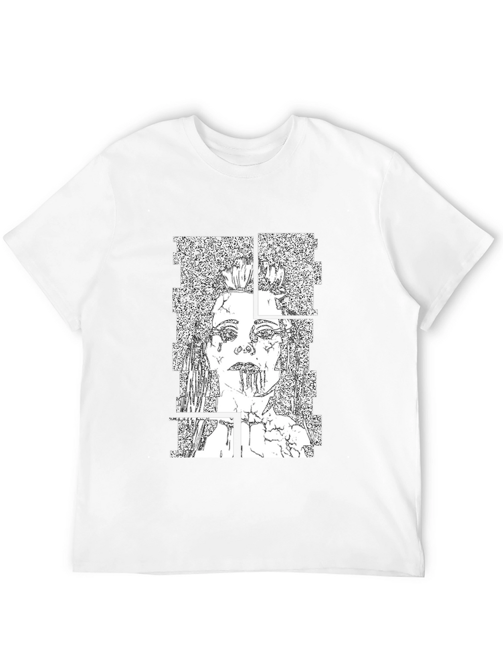 Abstract Graphic Print T-Shirt - Black