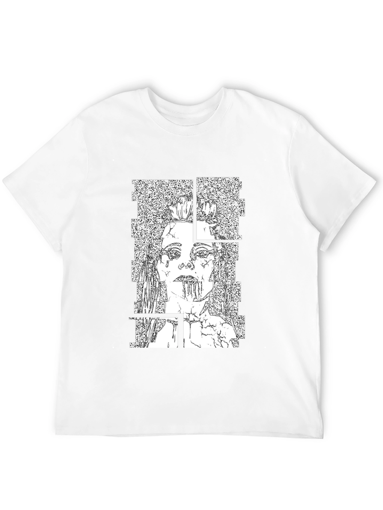 Abstract Graphic Print T-Shirt - Black