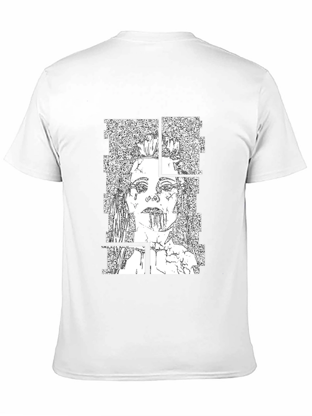 Abstract Graphic Print T-Shirt - Black