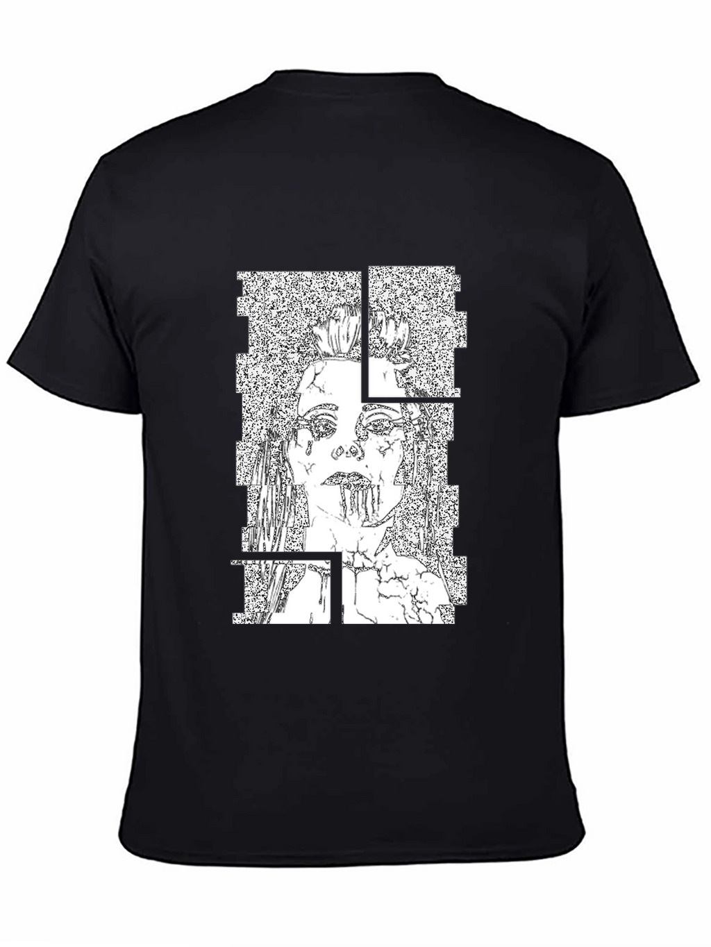 Abstract Graphic Print T-Shirt - Black