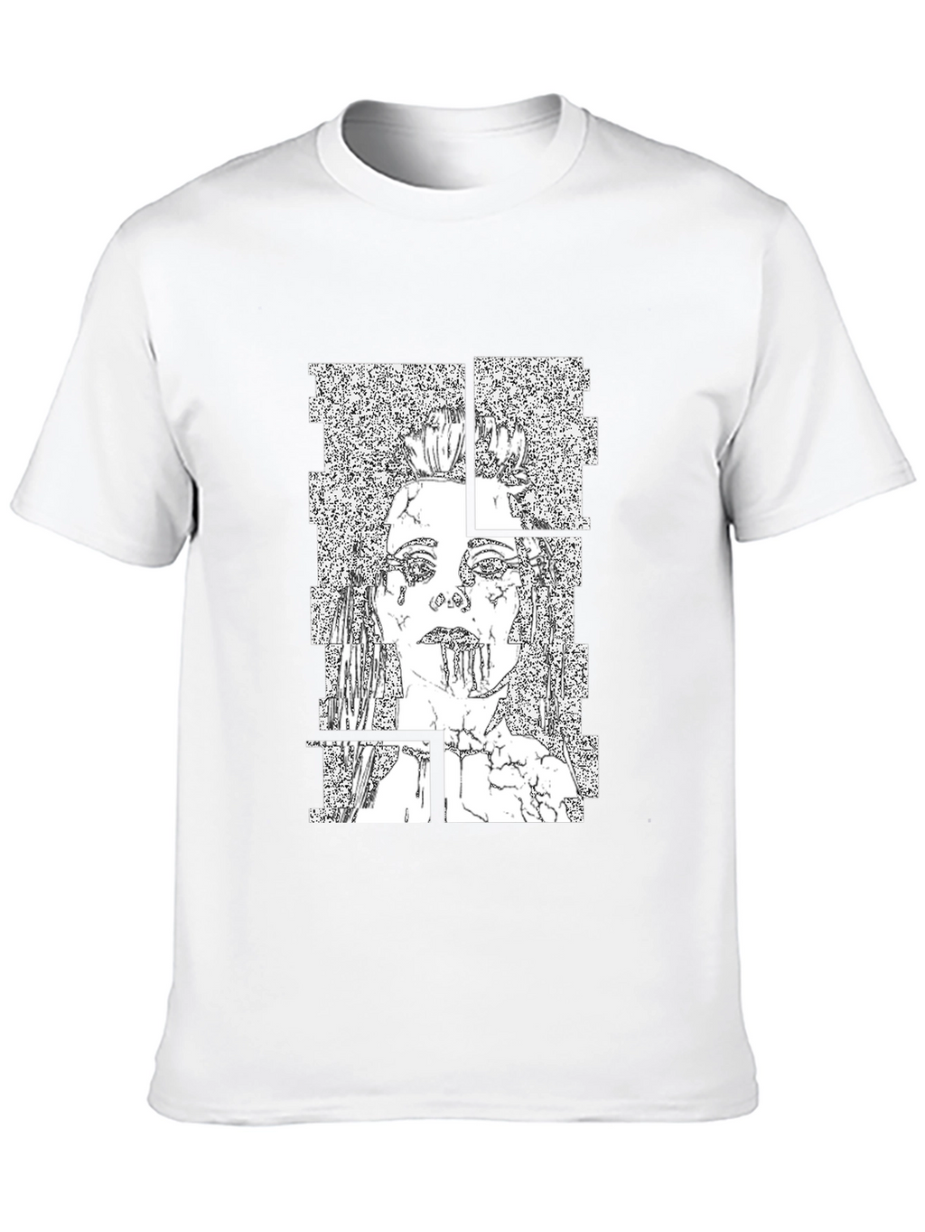 Abstract Graphic Print T-Shirt - Black