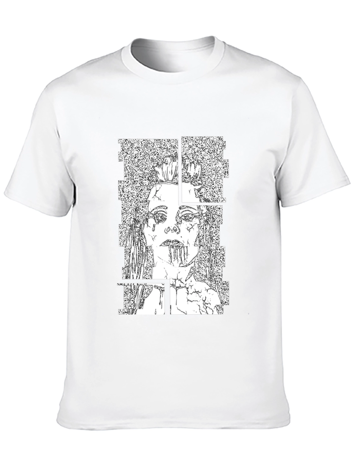 Abstract Graphic Print T-Shirt - Black