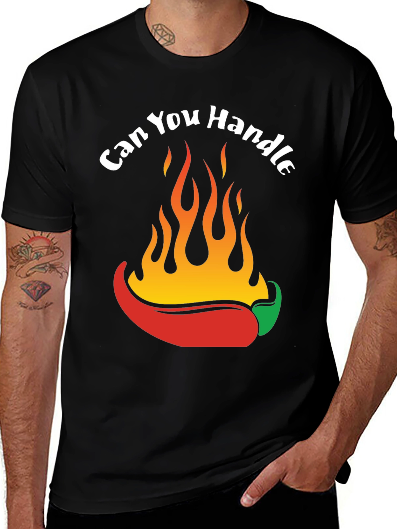 Spicy Chili Pepper Flames Graphic T-Shirt