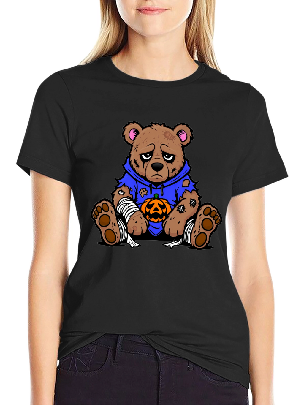 Halloween Teddy Bear Graphic T-Shirt
