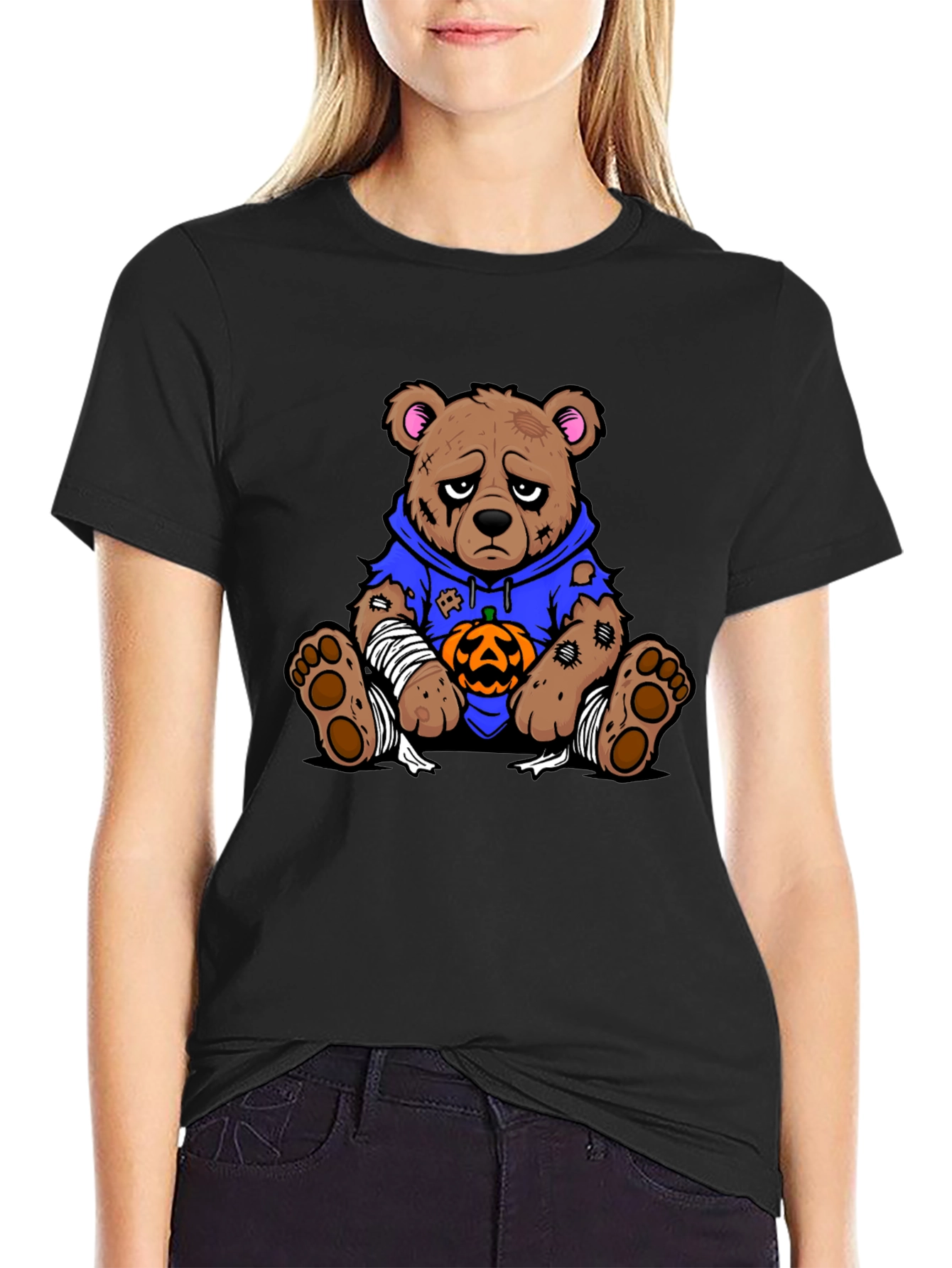 Halloween Teddy Bear Graphic T-Shirt