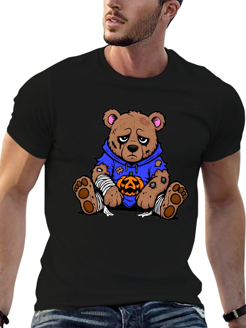 Halloween Teddy Bear Graphic T-Shirt