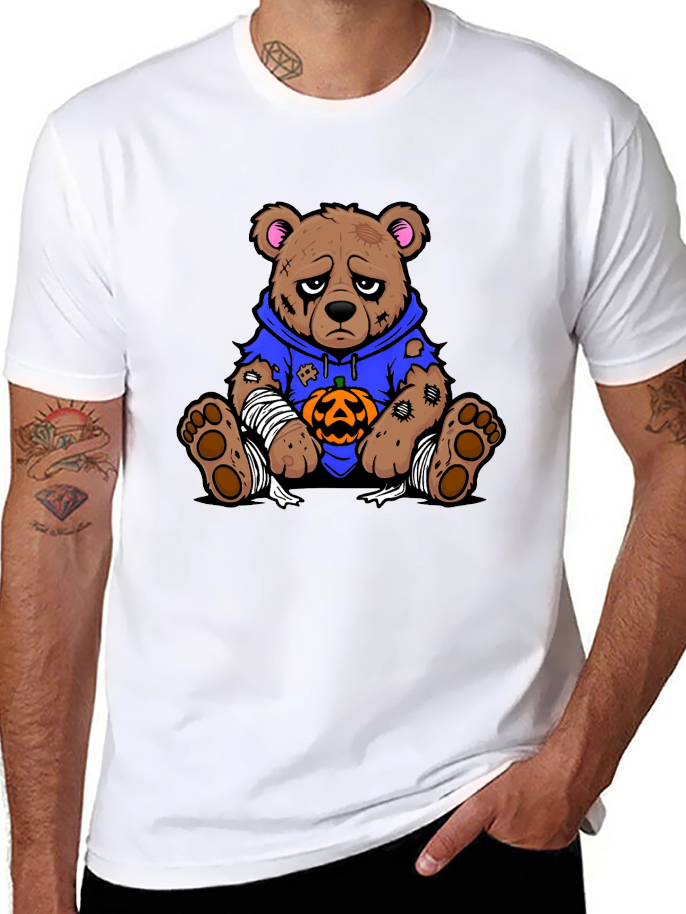 Halloween Teddy Bear Graphic T-Shirt