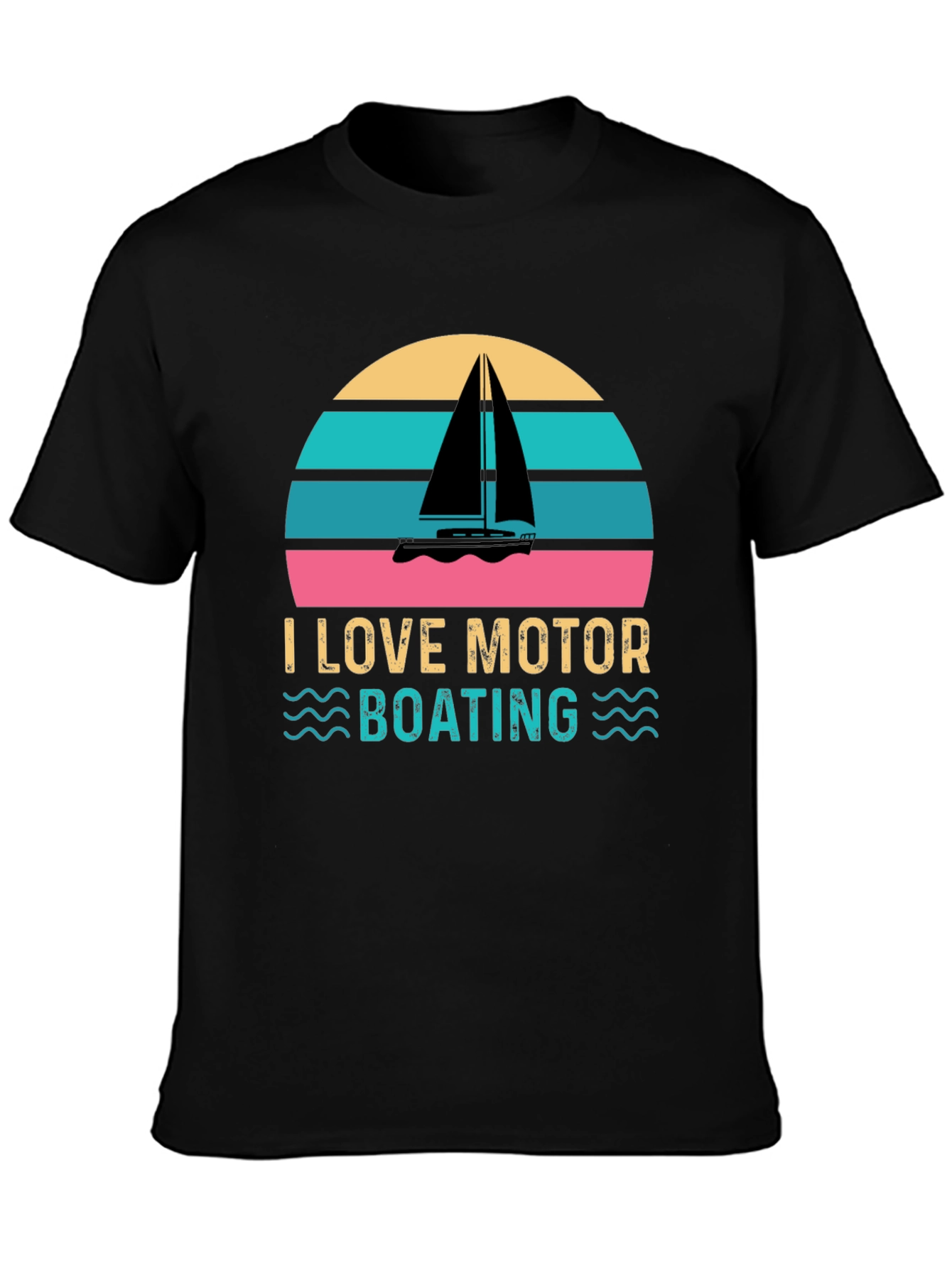 I Love Motor Boating Tee Retro Boat Graphic T-Shirt