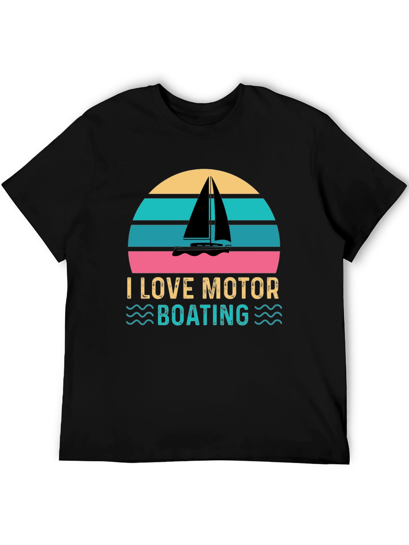 I Love Motor Boating Tee Retro Boat Graphic T-Shirt