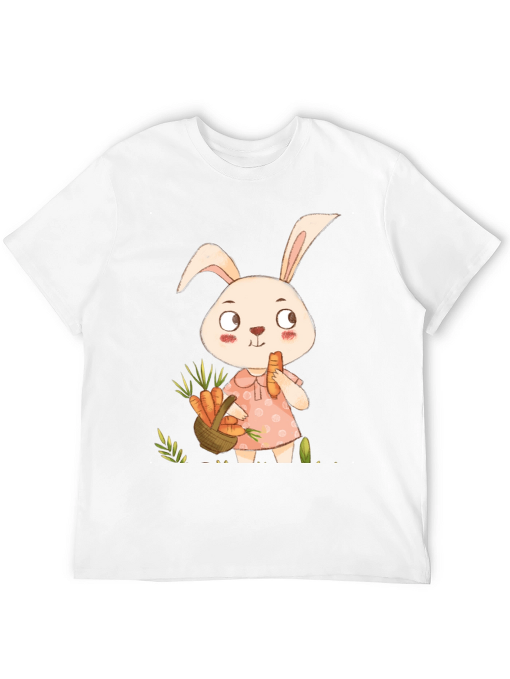 Cute Bunny & Carrot Black T-Shirt