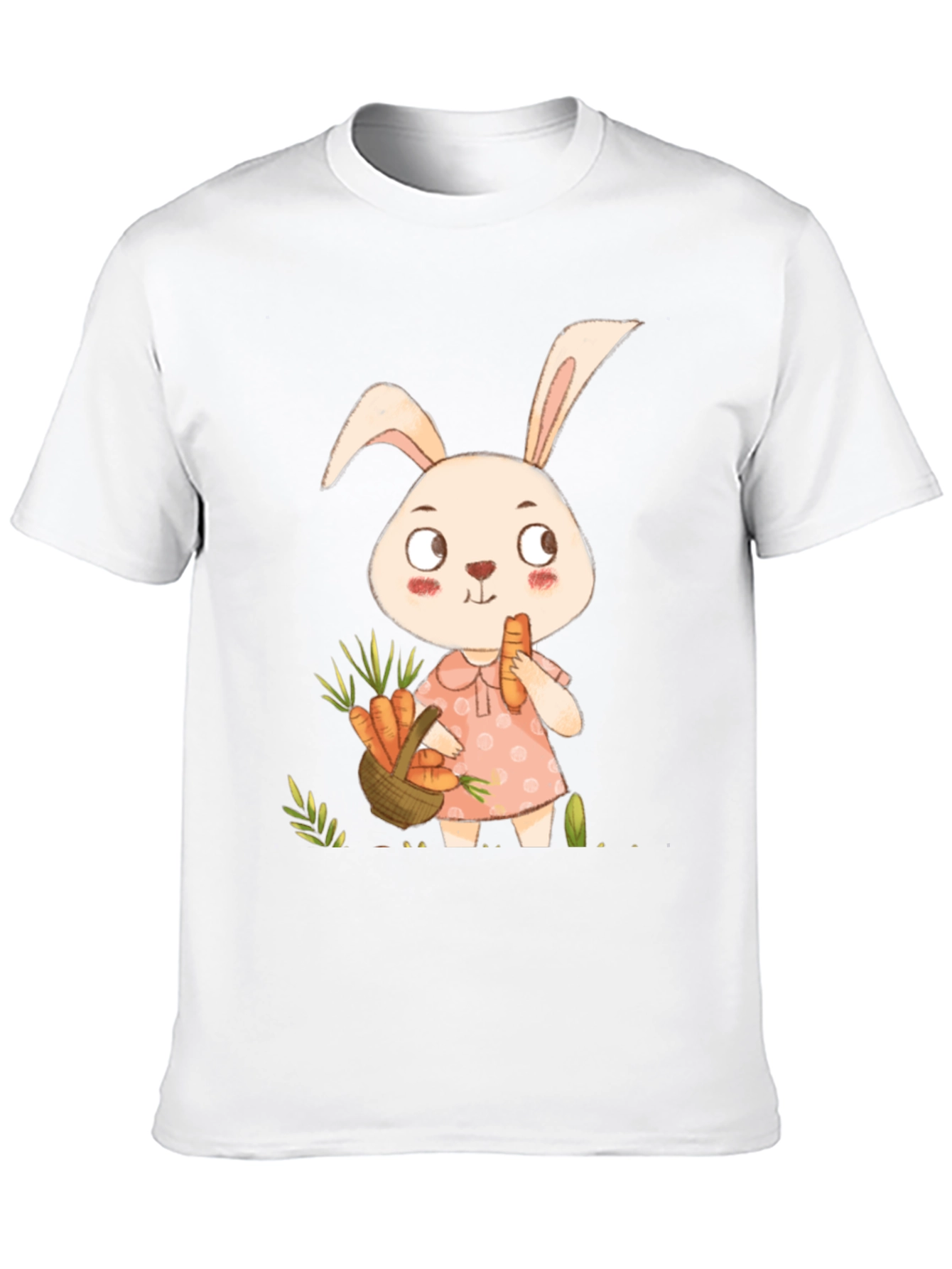 Cute Bunny & Carrot Black T-Shirt