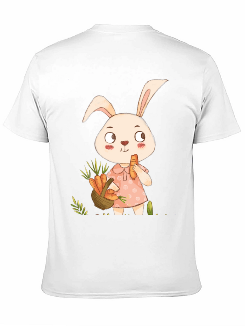 Cute Bunny & Carrot Black T-Shirt