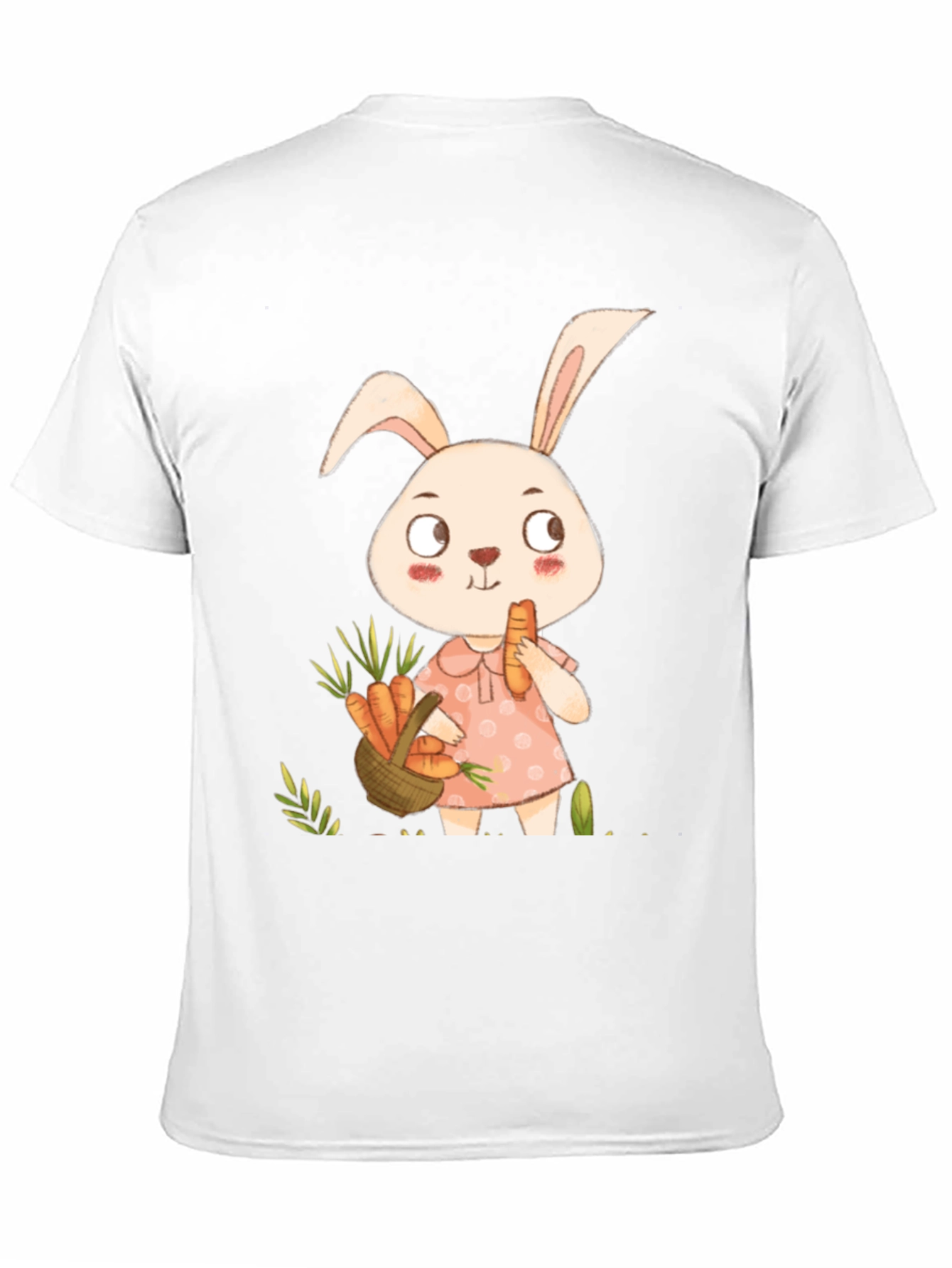 Cute Bunny & Carrot Black T-Shirt