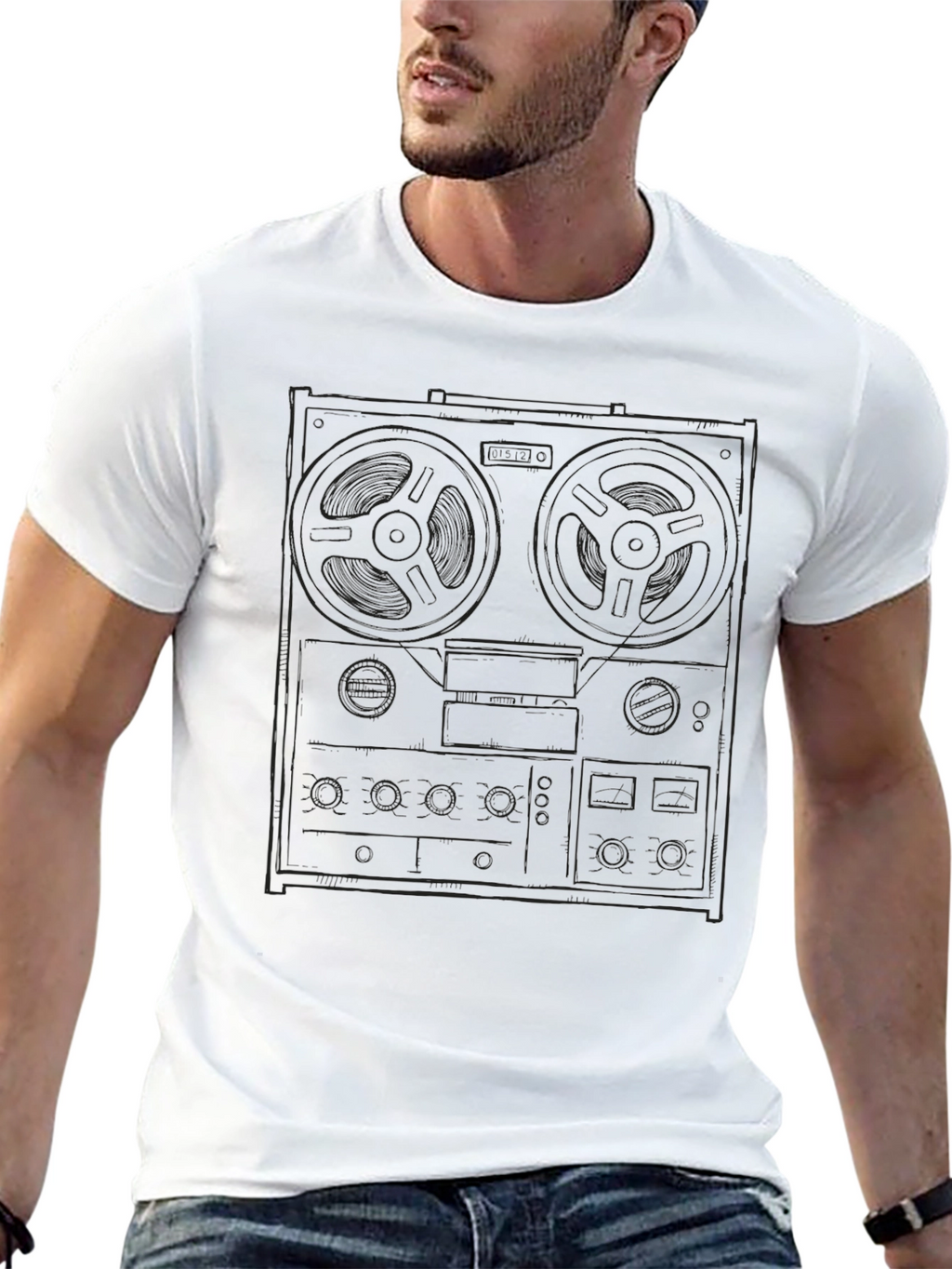 Retro Reel-to-Reel Tape Deck Graphic Tee