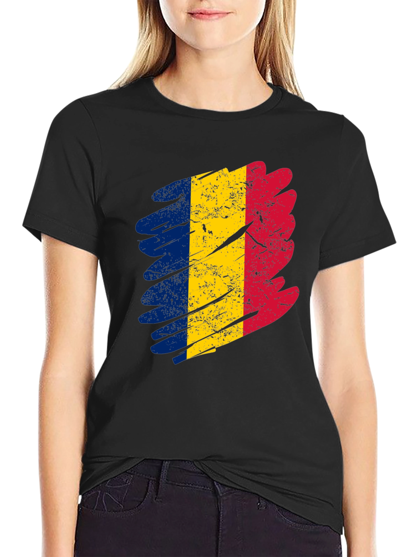 Romania Flag T-Shirt - Distressed Design