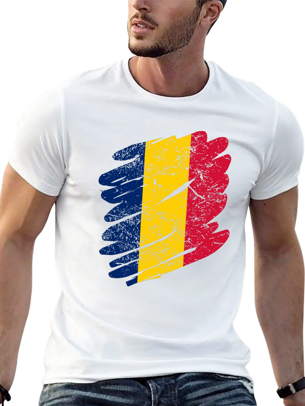 Romania Flag T-Shirt - Distressed Design