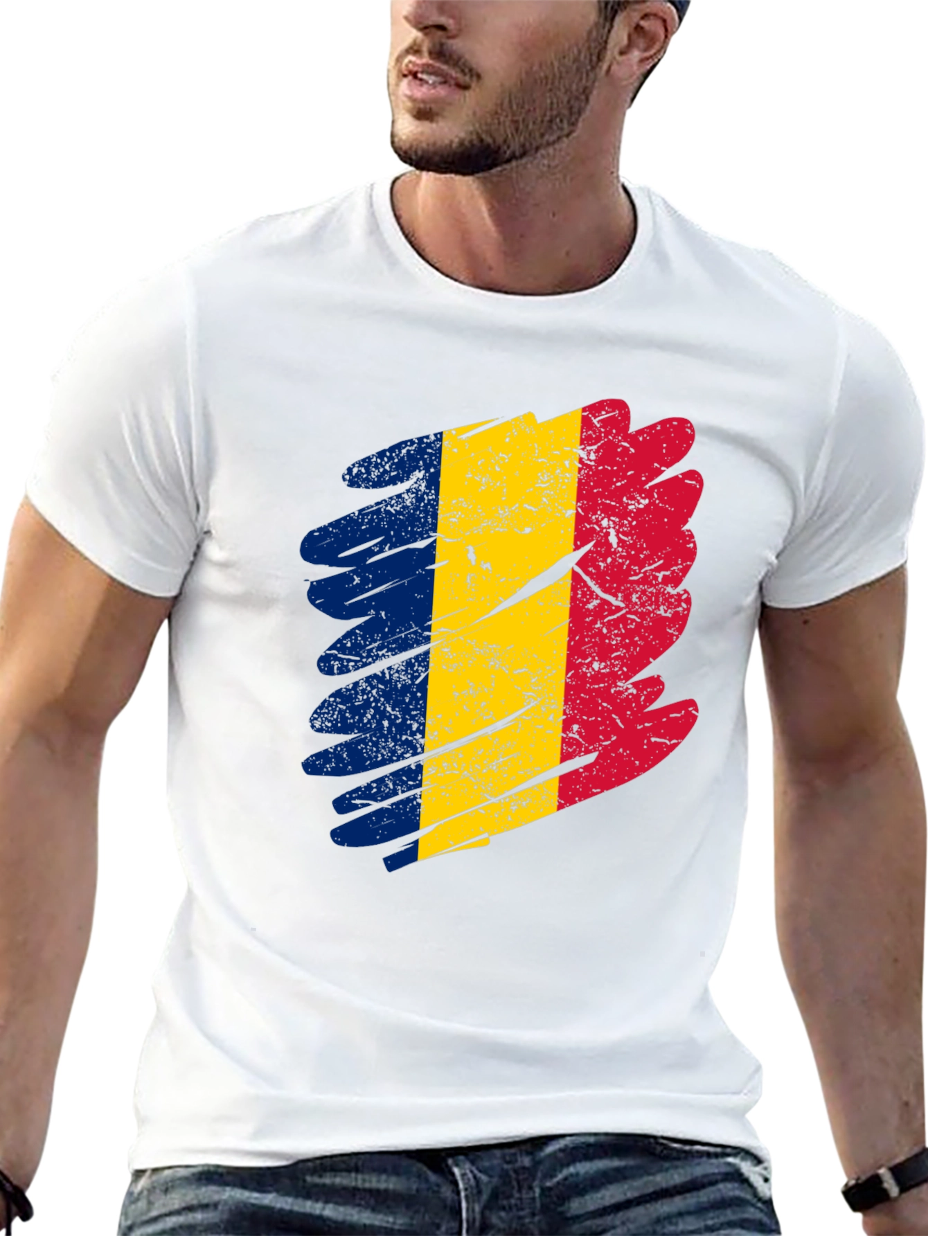 Romania Flag T-Shirt - Distressed Design